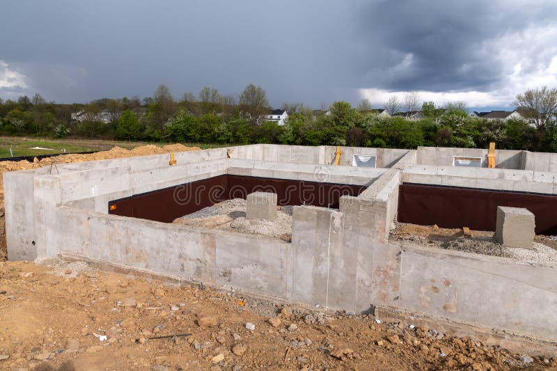 Foundation Work of Housing Construction Stock Photo Image of