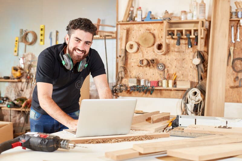 Founder of a Craft Company on the Laptop Stock Photo Image of founder