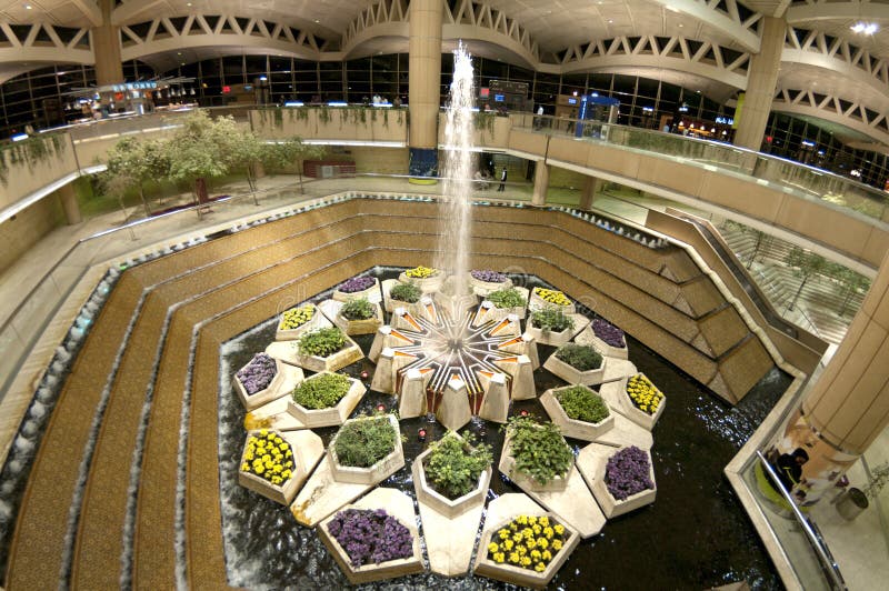 Fountain at Airport in Riyadh, Saudi Arabia. A fountain at the King Khaled Airport in Riyadh, Saudi Arabia royalty free stock photos Fountain at Airport in Riyadh, Saudi Arabia. A fountain at the King Khaled Airport in Riyadh, Saudi Arabia royalty free stock photos