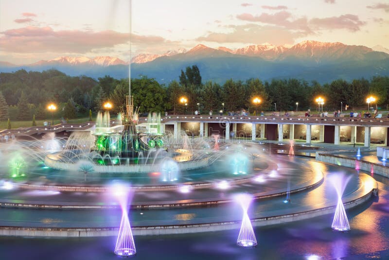 Fountain at Almaty, Kazakhstan stock photo Fountain at Almaty, Kazakhstan stock photo