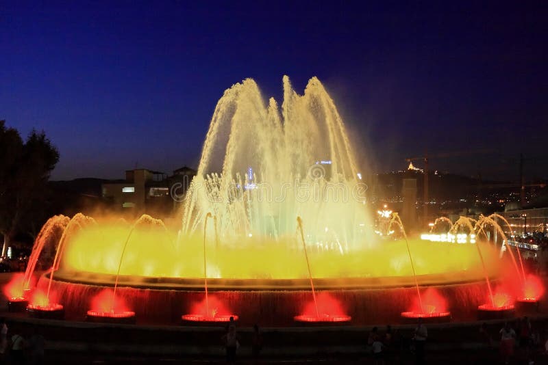 Fountain in Barcelona.Spain Stock Image Image of cascades, placa