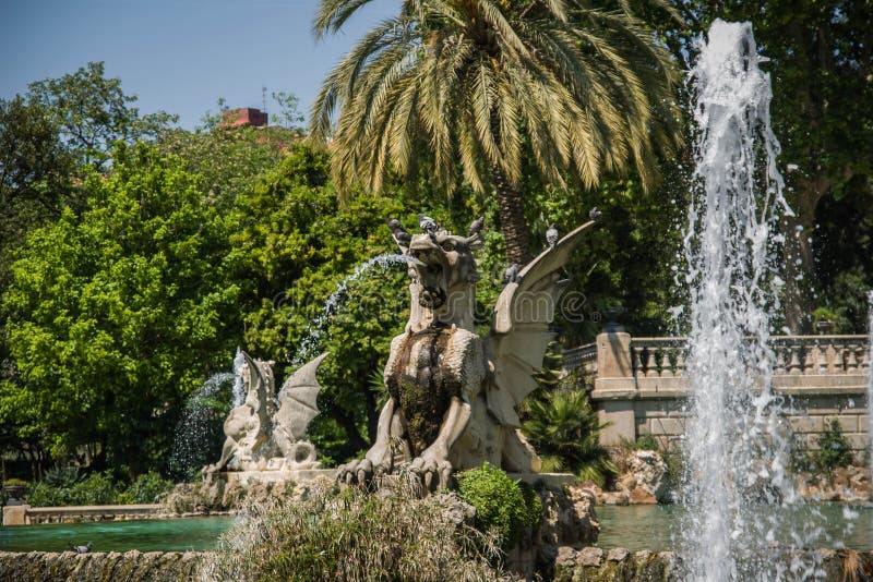 Fountain Cascada in Ciudadela Park, Barcelona, Spain Stock Photo ...