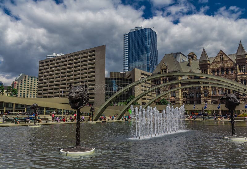 A fountain in downtown editorial photo. Image of awesome 39162486