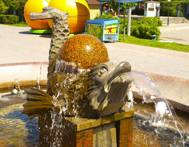 Fountain in the Form of Fish Editorial Photography Image of form