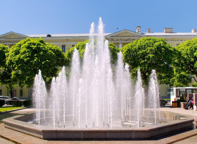 The fountain in the garden