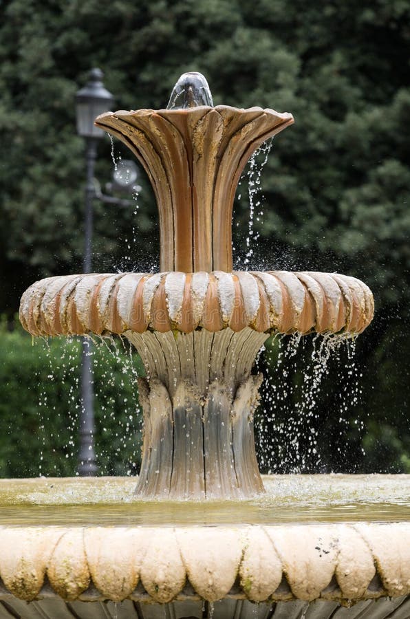 Fountain in Garden of Villa Rome Stock Image Image of