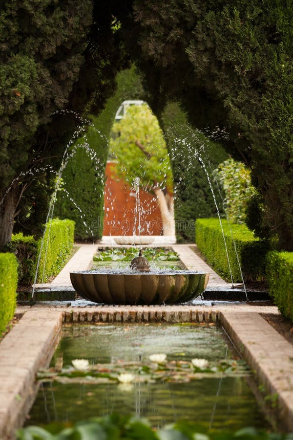 A fountain in the Generalife of the Alhambra