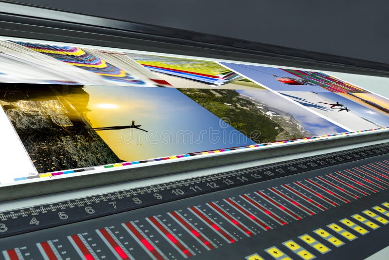 Fountain key control unit on offset print stock images