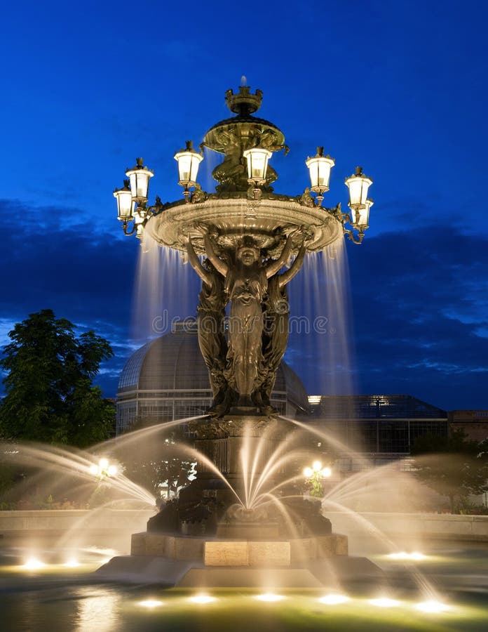 Monument With Water Fountain During Nighttime Picture. Image 109920386