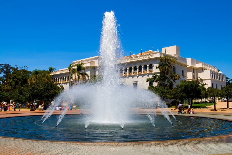 Fountain and Natural History Museum in Balboa Park