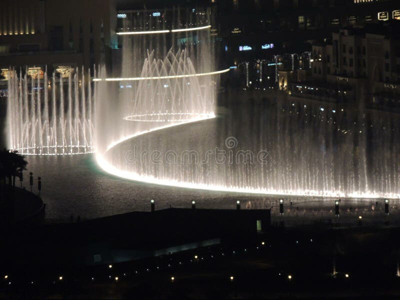 Fountain editorial image. Image of night, dubai, show 57540610