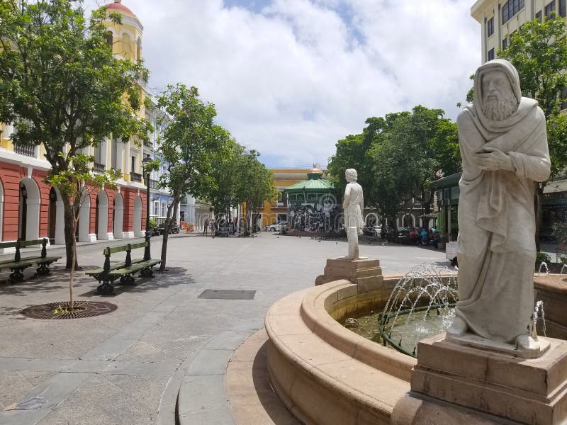 Fountain in old san juan, plaza. Puerto Rico. royalty free stock photography Fountain in old san juan, plaza. Puerto Rico. royalty free stock photography