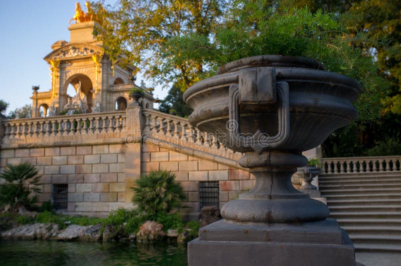Famous Fountain in Barcelona Stock Image Image of green, scenic 30261873