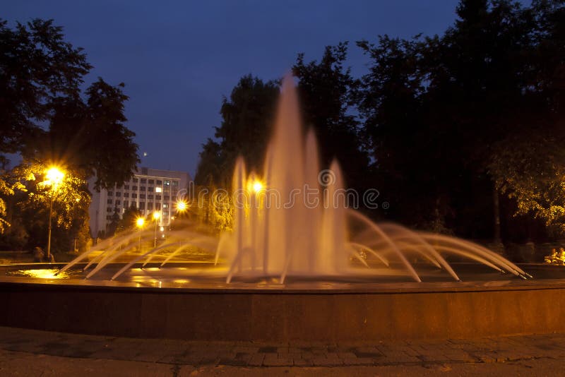 Fountain in the park stock photo. Image of long, colored 40096748