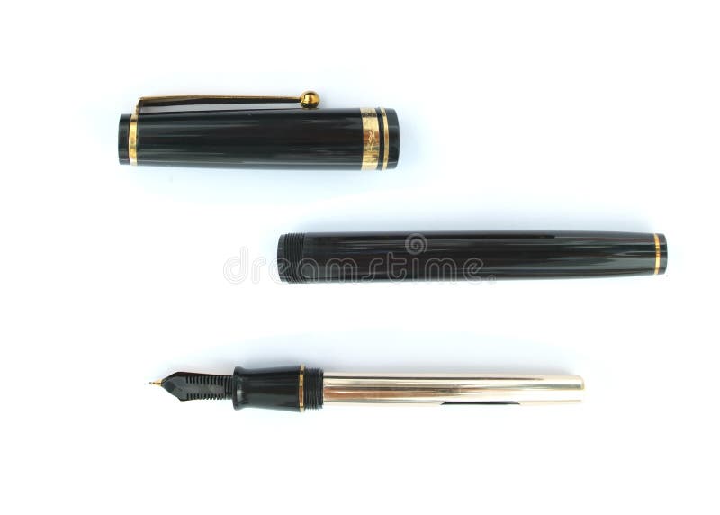 Fountain Pen with Cap Isolated on White Stock Image Image of closeup