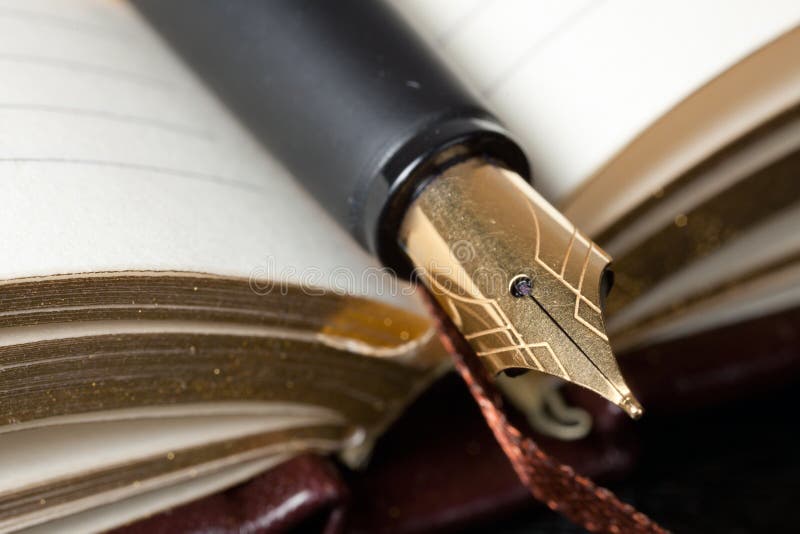 Fountain pen close up stock image. Image of notebook 49368191