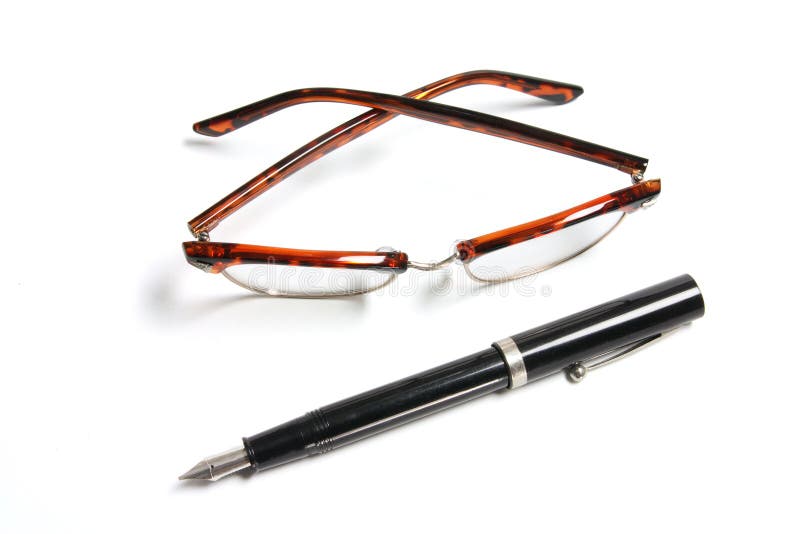 Fountain Pen and Eye Glasses Stock Image Image of frame, retro 11297509