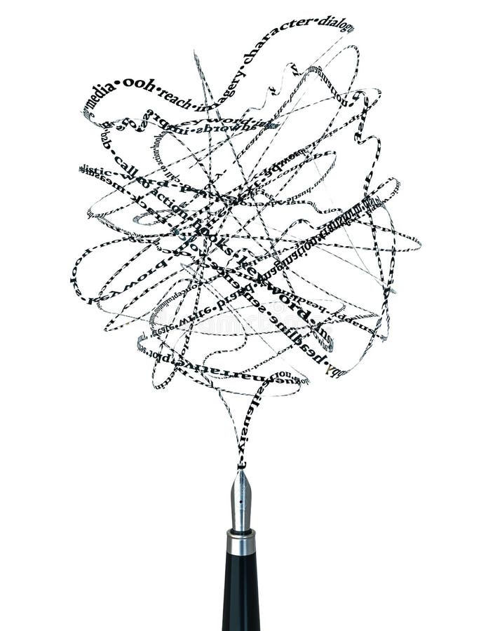 Fountain Pen Projecting Words Stock Illustration Illustration of