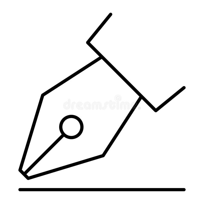 Fountain pen thin line icon. Nib vector illustration isolated on white. Ink pen outline style design, designed for web stock illustration Fountain pen thin line icon. Nib vector illustration isolated on white. Ink pen outline style design, designed for web stock illustration