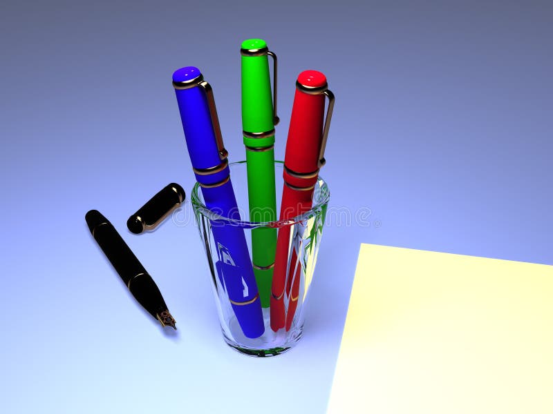 Fountain Pens With A Sheet Of Paper Picture. Image 3711831