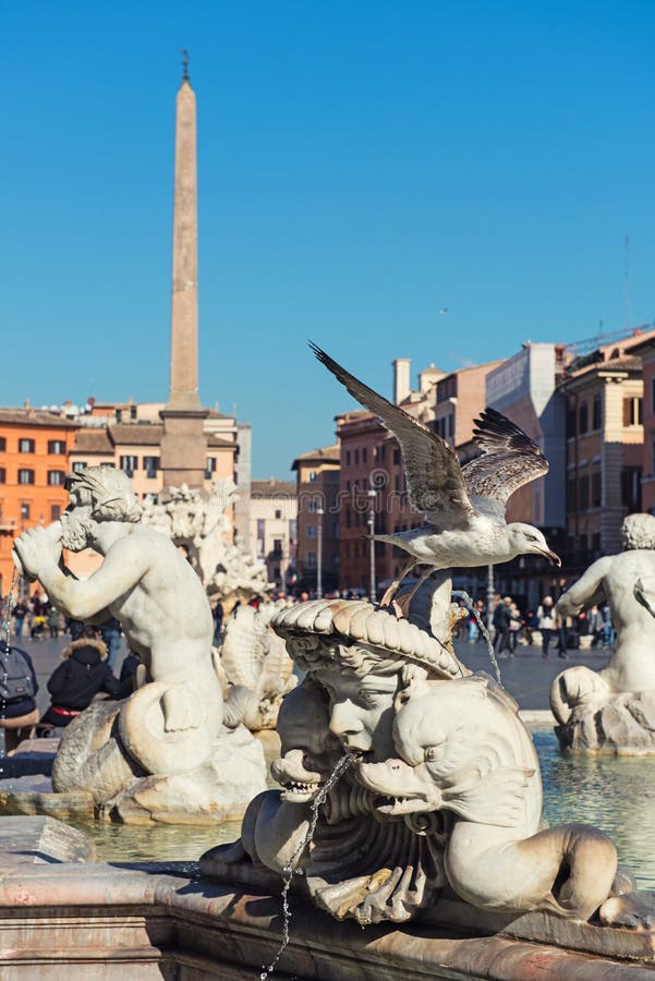 Fountain on Piazza Navona. Rome, Italy.