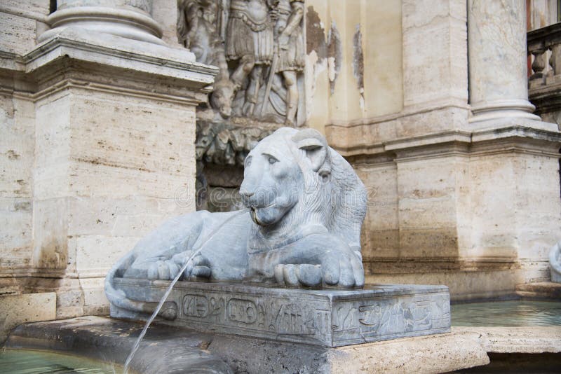 Fountain. Sculpture of a Lion, Rome Stock Photo Image of historical, culture 62860690