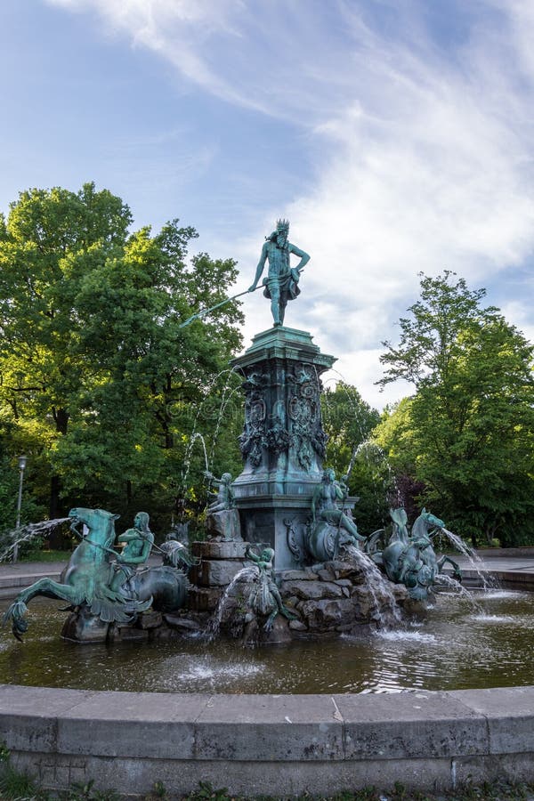 Fountain in the Stadtpark in Nuremberg Stock Photo Image of figures, blue 94333082