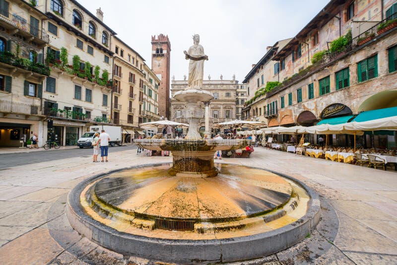 The Fountain in Verona, Italy Editorial Image Image of crown