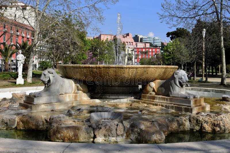 Fountain in Villa Comunale Garden, Naples, Campania, Italy. stock image Fountain in Villa Comunale Garden, Naples, Campania, Italy. stock image