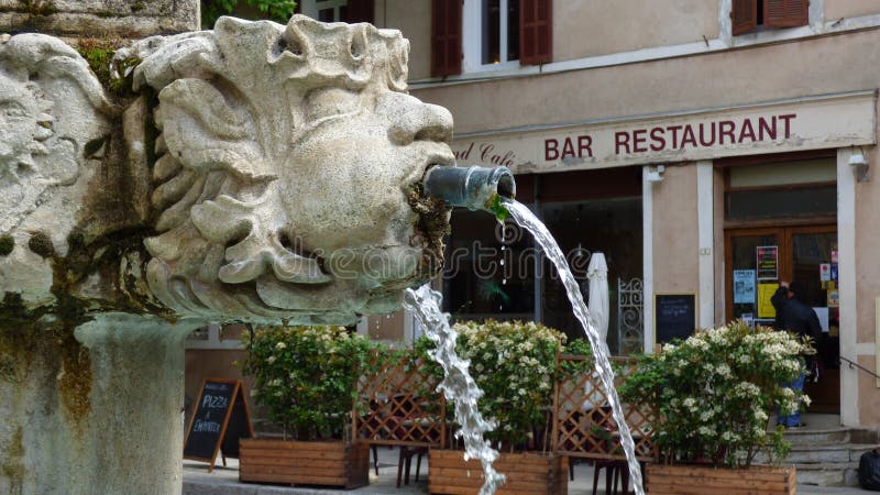 Fountain in the village of Riez, provence, france