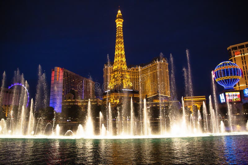 Fountains of Bellagio stock images