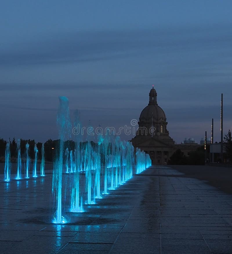 Fountains at Legislative Grounds Edmonton, Alberta Stock Image Image