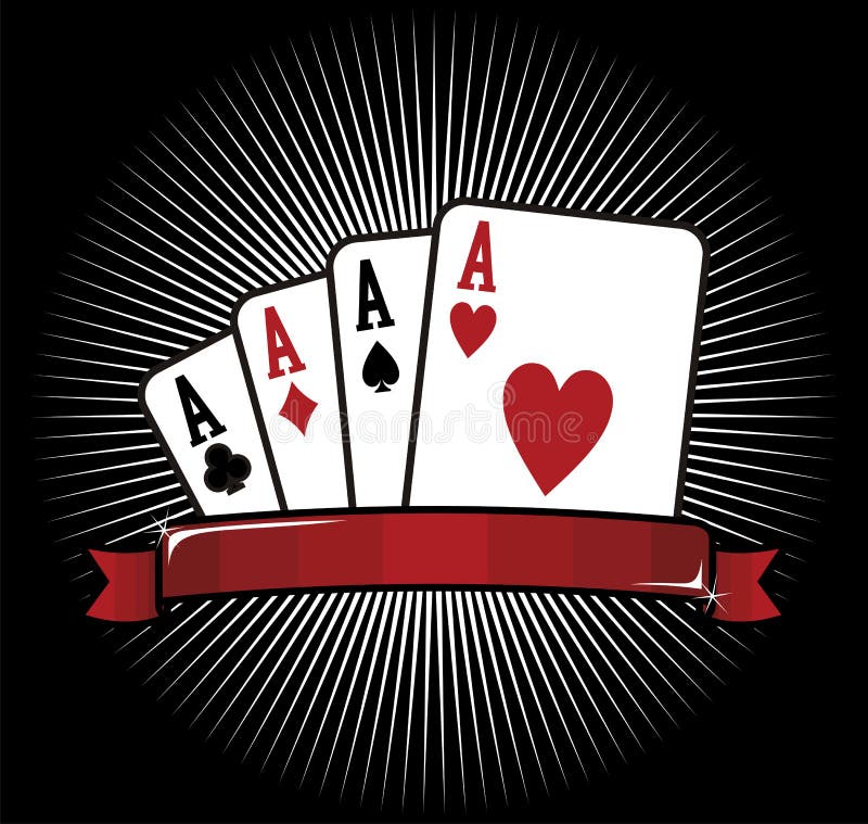 Four aces. Casino Poker Cards on black background. Vector file available. Poker black white vectors