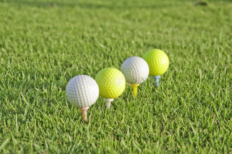 Four balls of golf. stock image. Image of activities 20995843