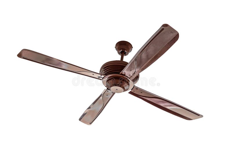 Four Blades Brown Ceiling Fan Isolated Stock Photo Image of ceiling