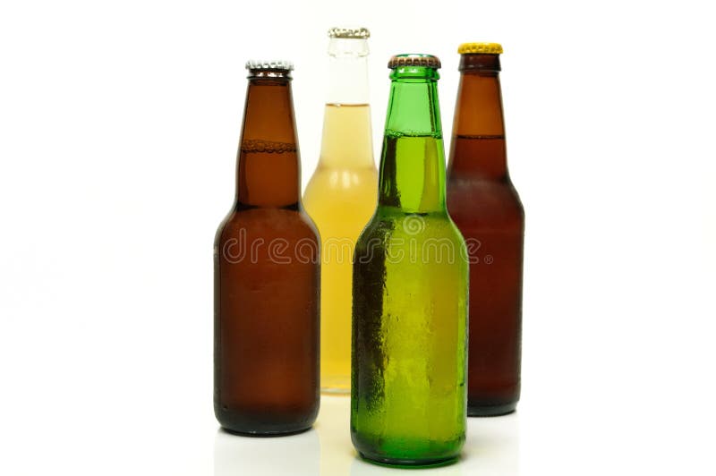 Four Bottles of Beer stock photo. Image of green, beer 25092178