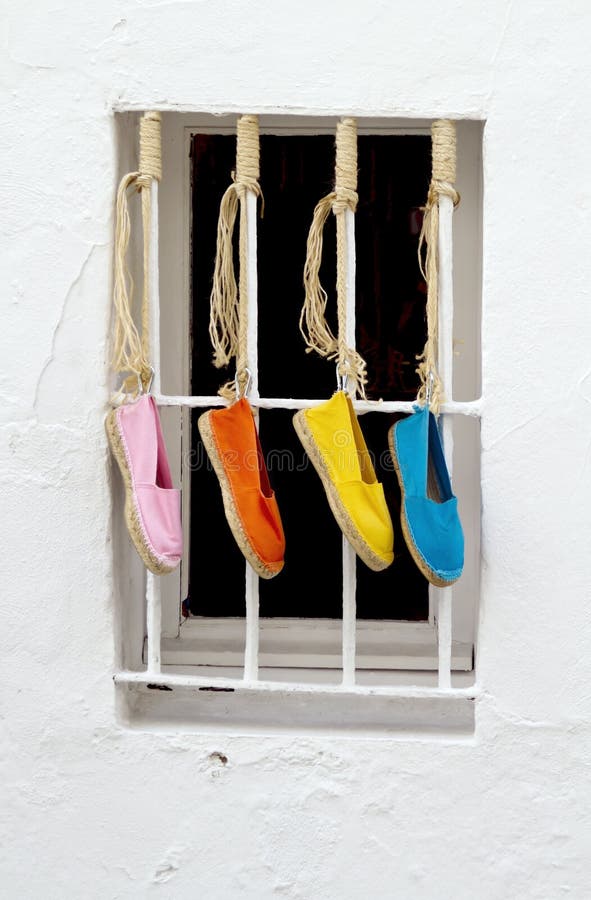 Four brightly colored shoes
