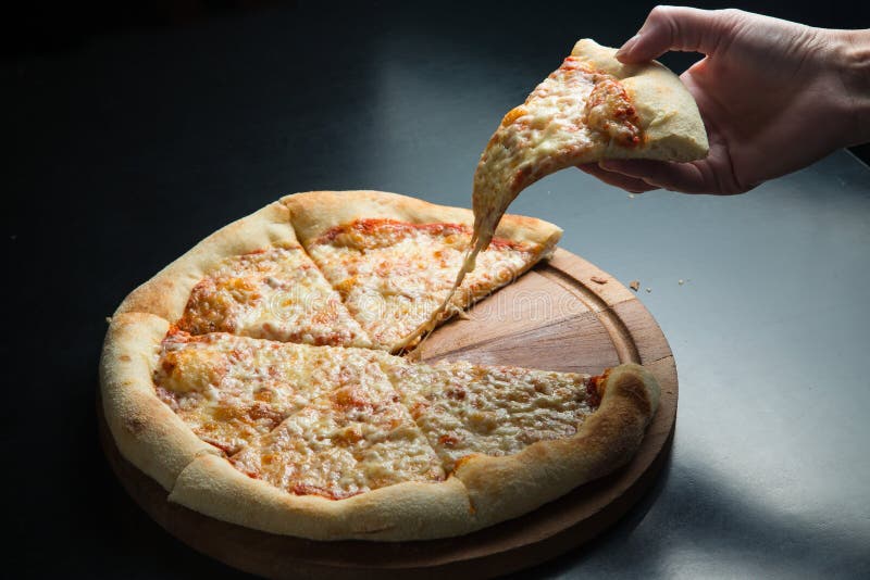 Four Cheese Pizza Oven on the Plate Stock Image Image of healthy