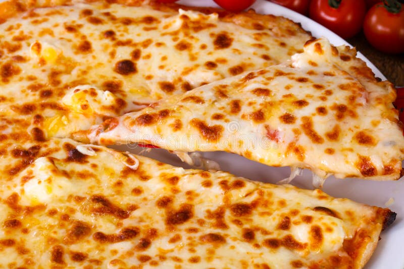 Four cheese pizza stock image. Image of nutrition, tasty 151384877