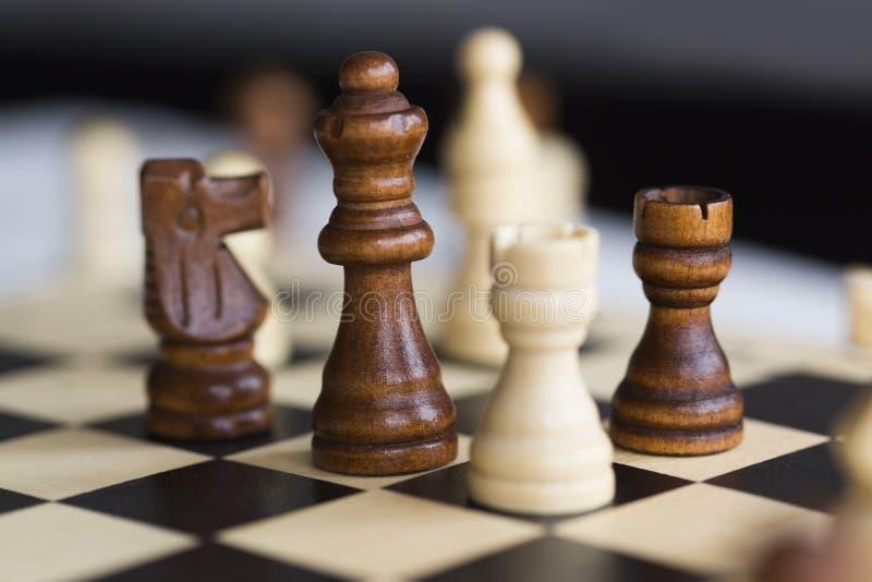 Four Chess Piece Knight on a Chess Board Stock Photo - Image of board,  army: 138703686