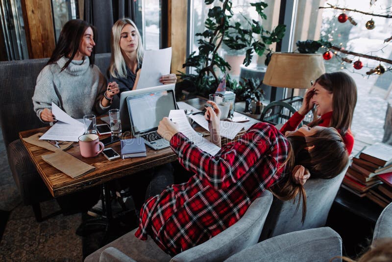 Four colleagues having a conversation during the break. royalty free stock images Four colleagues having a conversation during the break. royalty free stock images