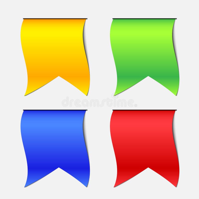Four Color Hang Down Ribbon Banner royalty free illustration Four Color Hang Down Ribbon Banner royalty free illustration