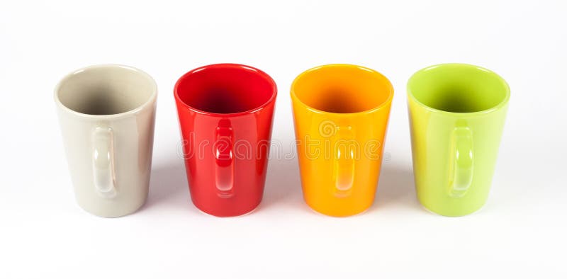 Four color tea cups royalty free stock photography Four color tea cups royalty free stock photography
