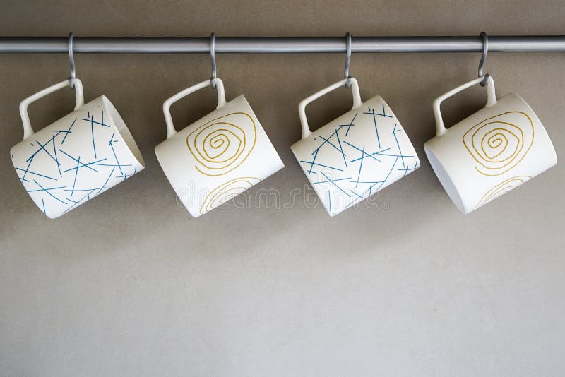 Hanging cups stock image. Image of brown, decorated, pottery 19825615