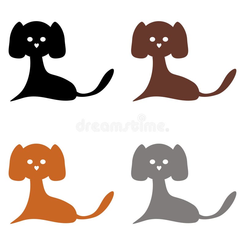 Four dogs on white