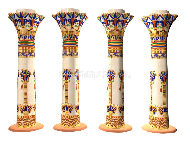 Four Egyptian Pillars stock illustration