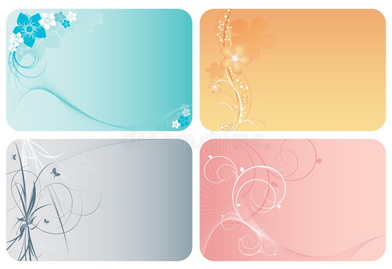 Four floral vector backgrounds
