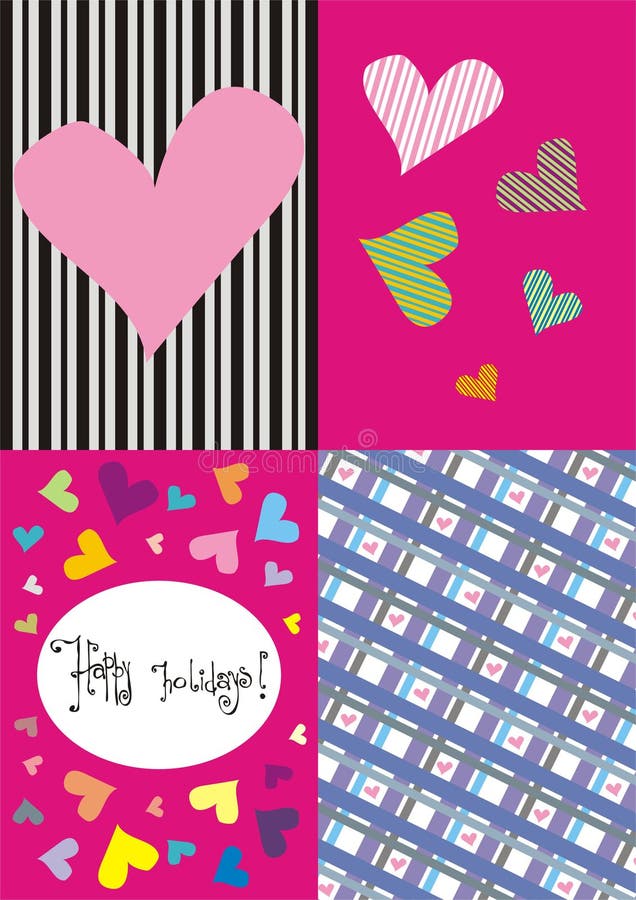 Four greeting cards