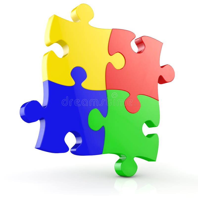 Four jigsaw puzzle pieces stock illustration Four jigsaw puzzle pieces stock illustration