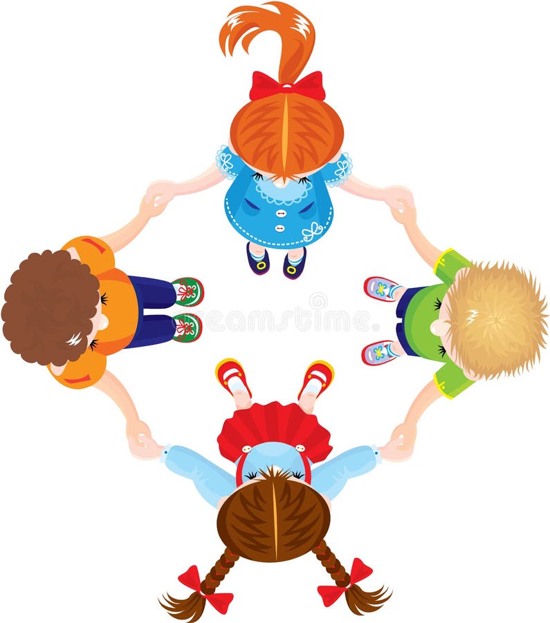 Kids Joining Hands To Form a Circle Stock Vector - Illustration of ...